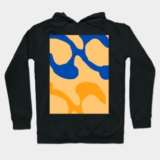 Abstract swirl gold and blue pattern Hoodie